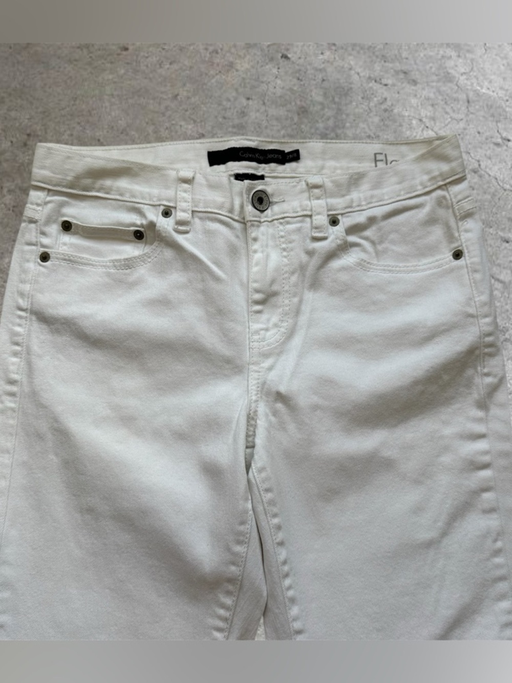 Calvin Klein White Flare Jeans - Picture 9 of 10